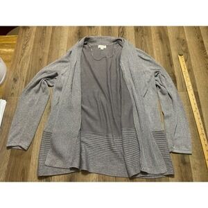 Studio Works Sweater, Women's Size 2X, Gray, Cardigan, Long Sleeve, Metallic